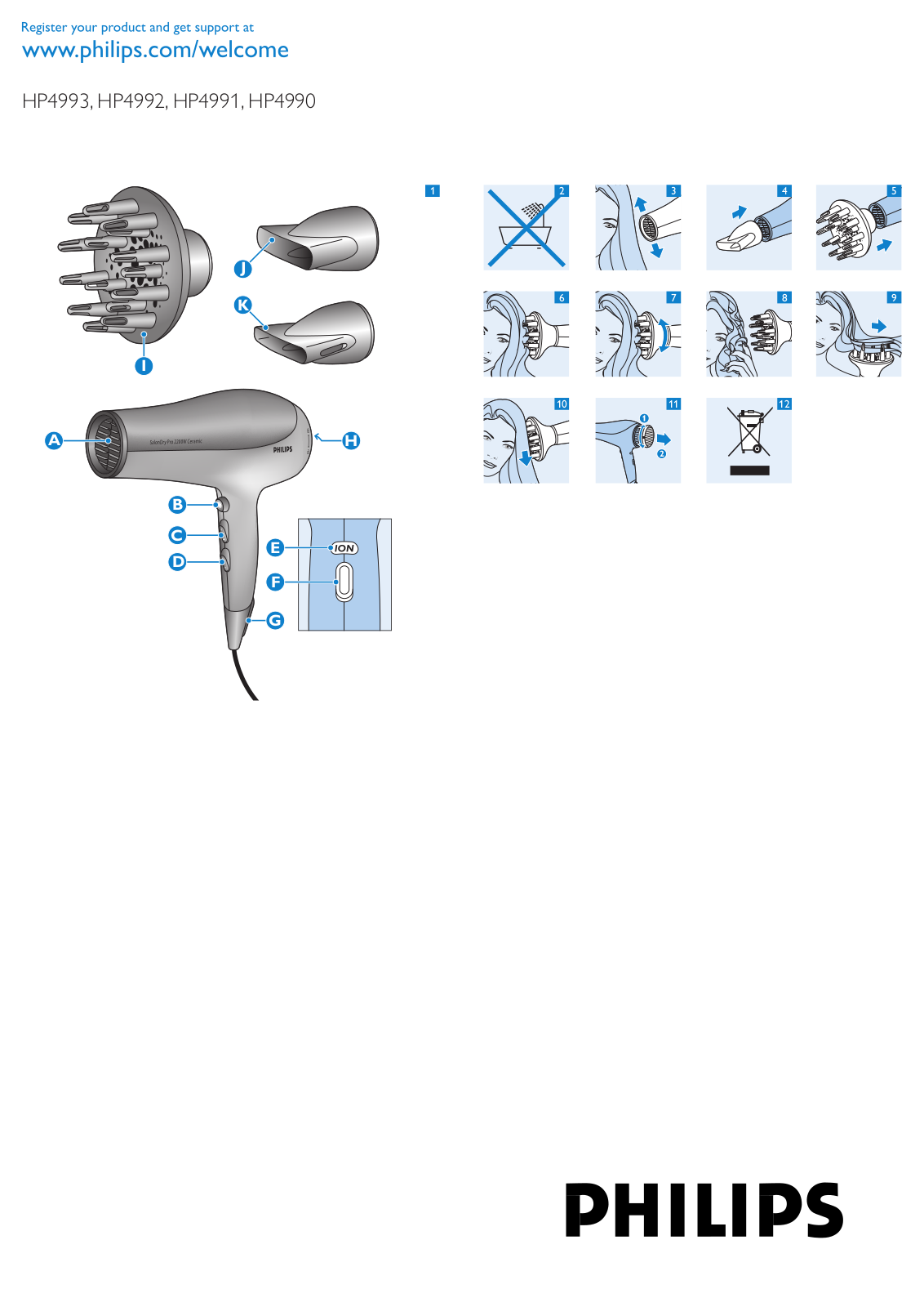 Philips HP4993, HP4992, HP4991, HP4990 Quick start guide