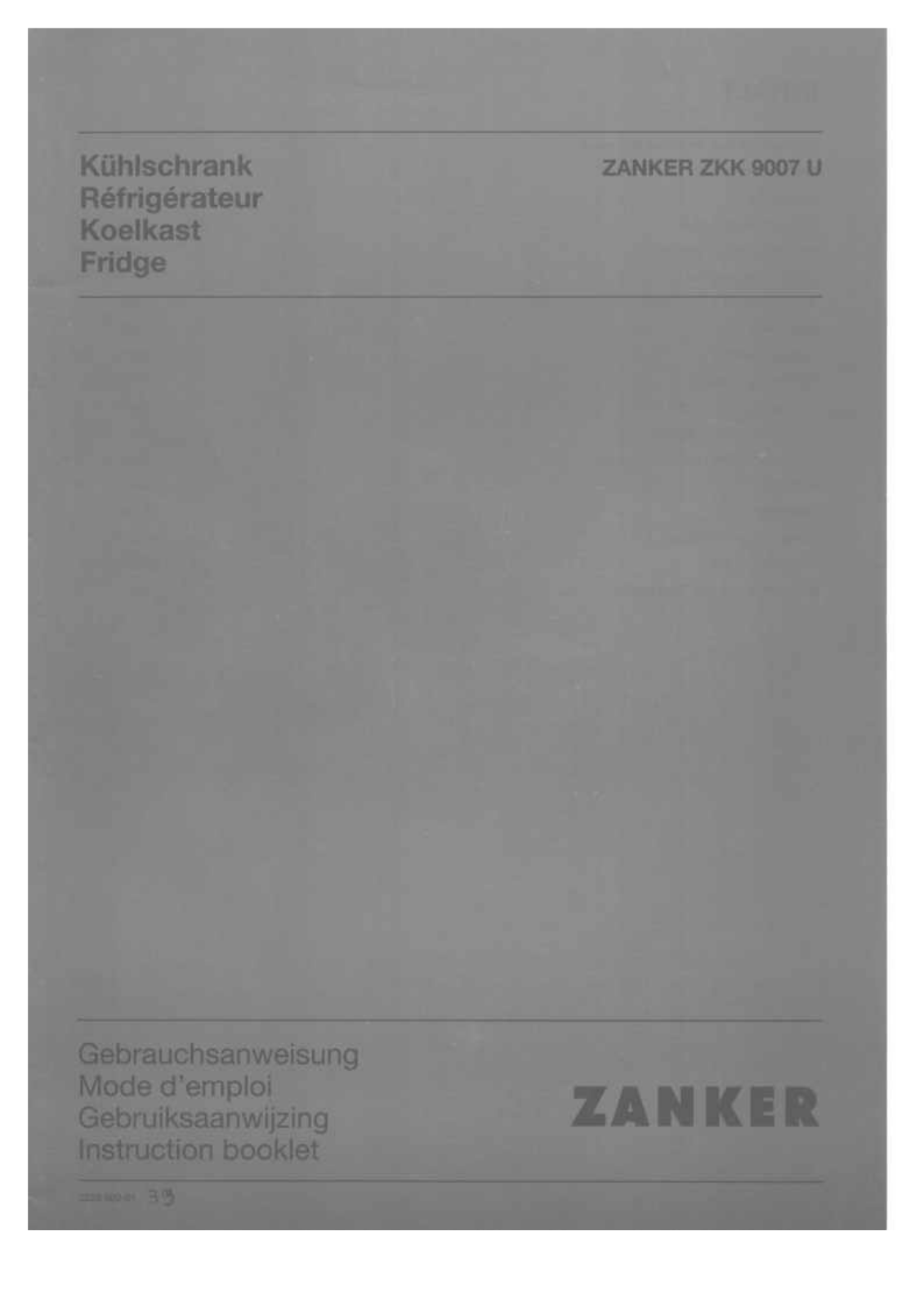 Zanker ZKK9007U User Manual