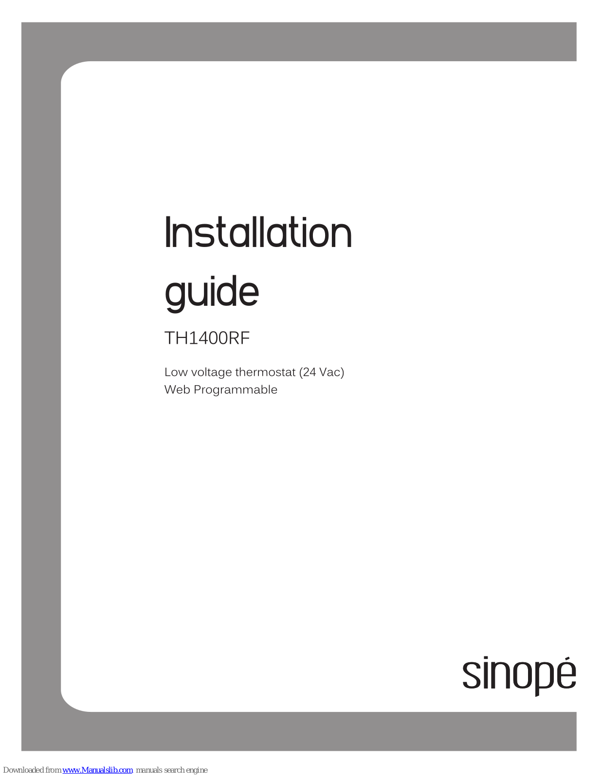 Sinope TH1400RF Installation Manual - ManualMachine.com