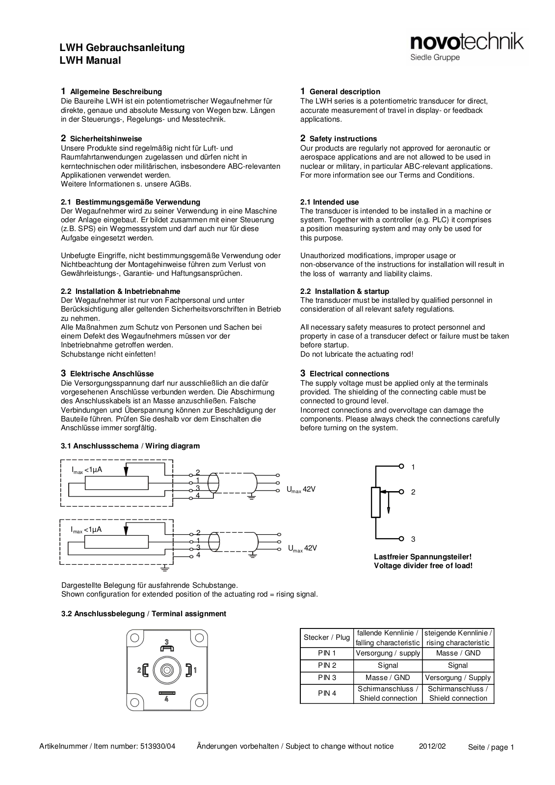 Siedle Novotechnik LWH Series Manual