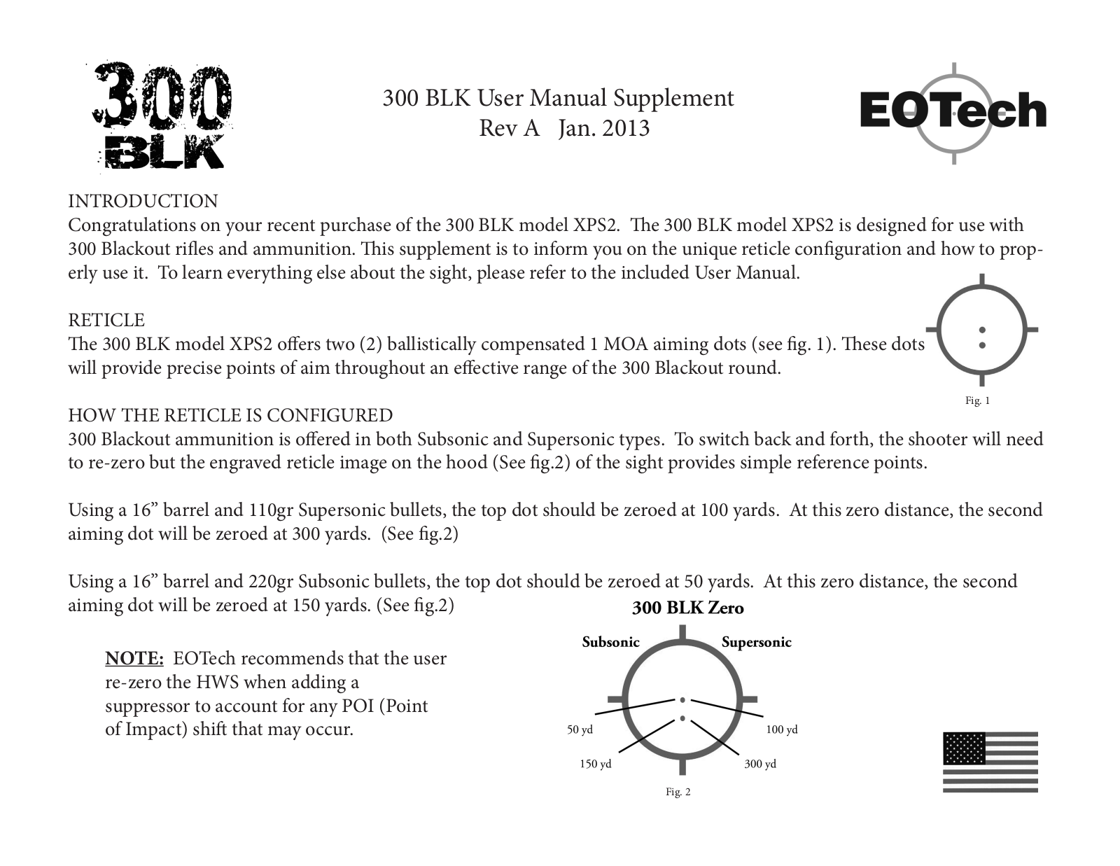 EOTech 300 Blackout User Manual