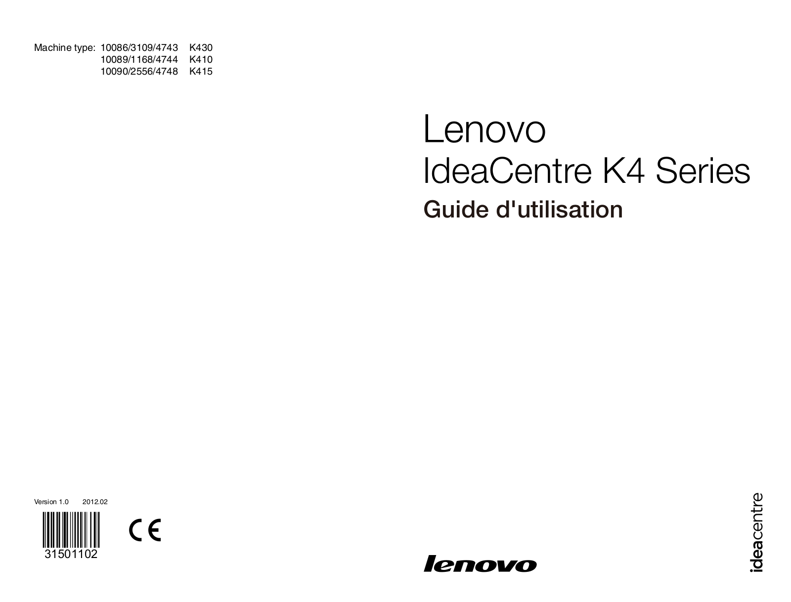 LENOVO IdeaCentre K410 User Manual