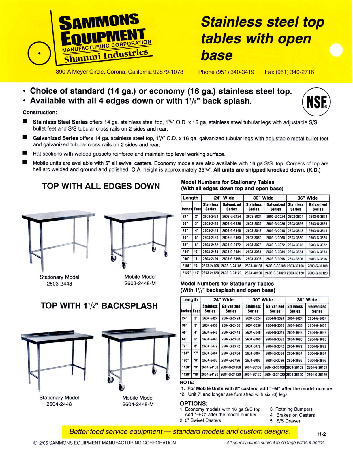 Sammons Equipment 2603-24108 User Manual