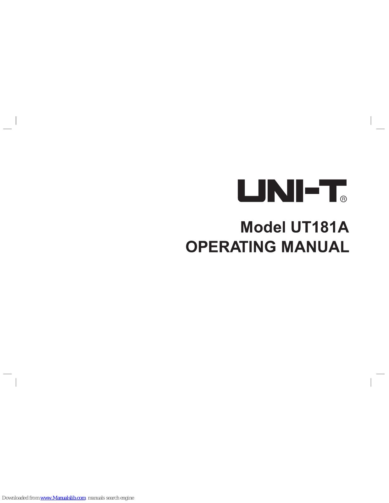 UNI-T UT181A Operating Manual