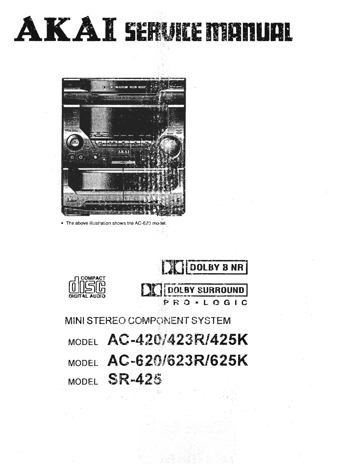 Akai AC-625-K, AC-623-R, AC-620, AC-425-K, AC-423-R Service Manual
