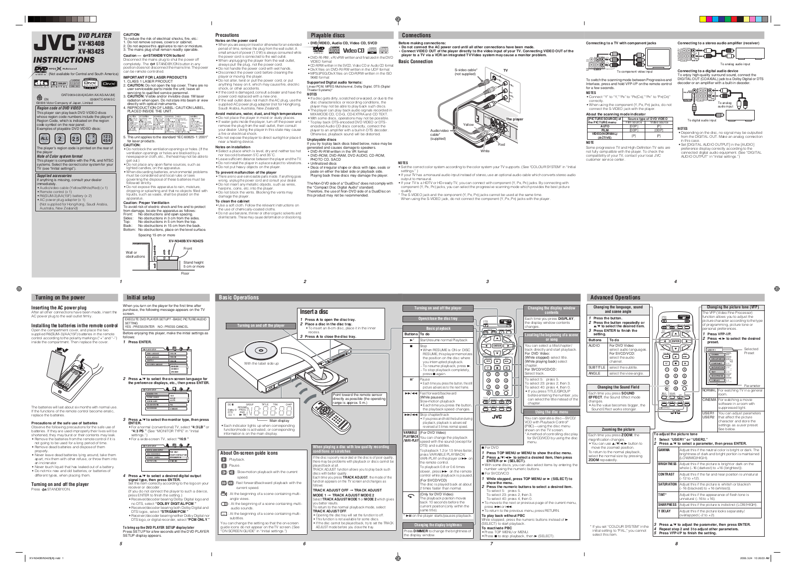 JVC XV-N340B, XV-N342S User Manual