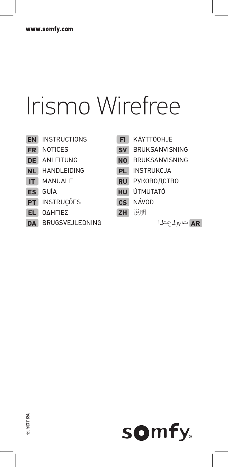 SOMFY Irismo Wirefree Instructions Manual