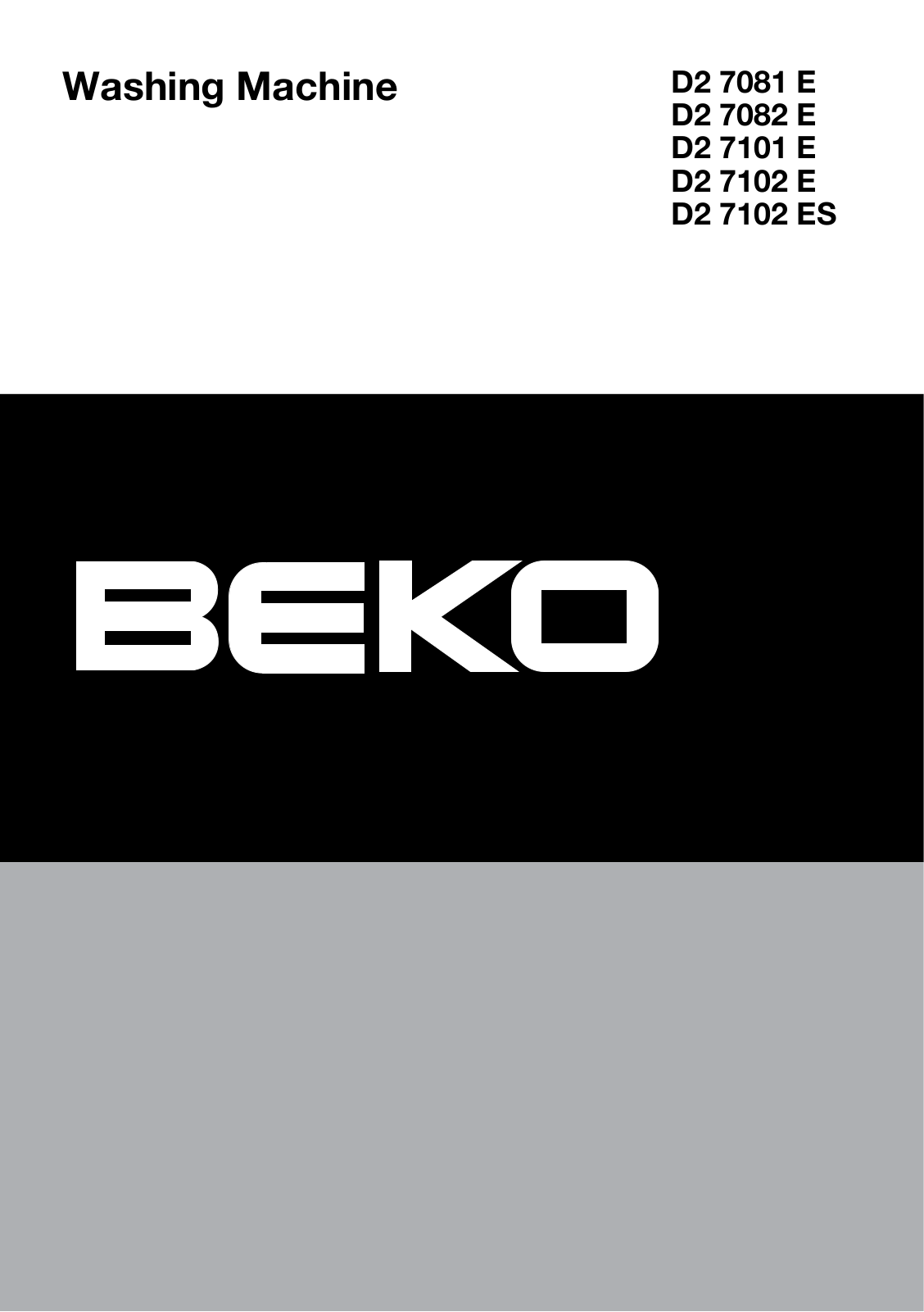 Beko D2 7102 ES, D2 7101E, D2 7082 E, D2 7102 E User Manual