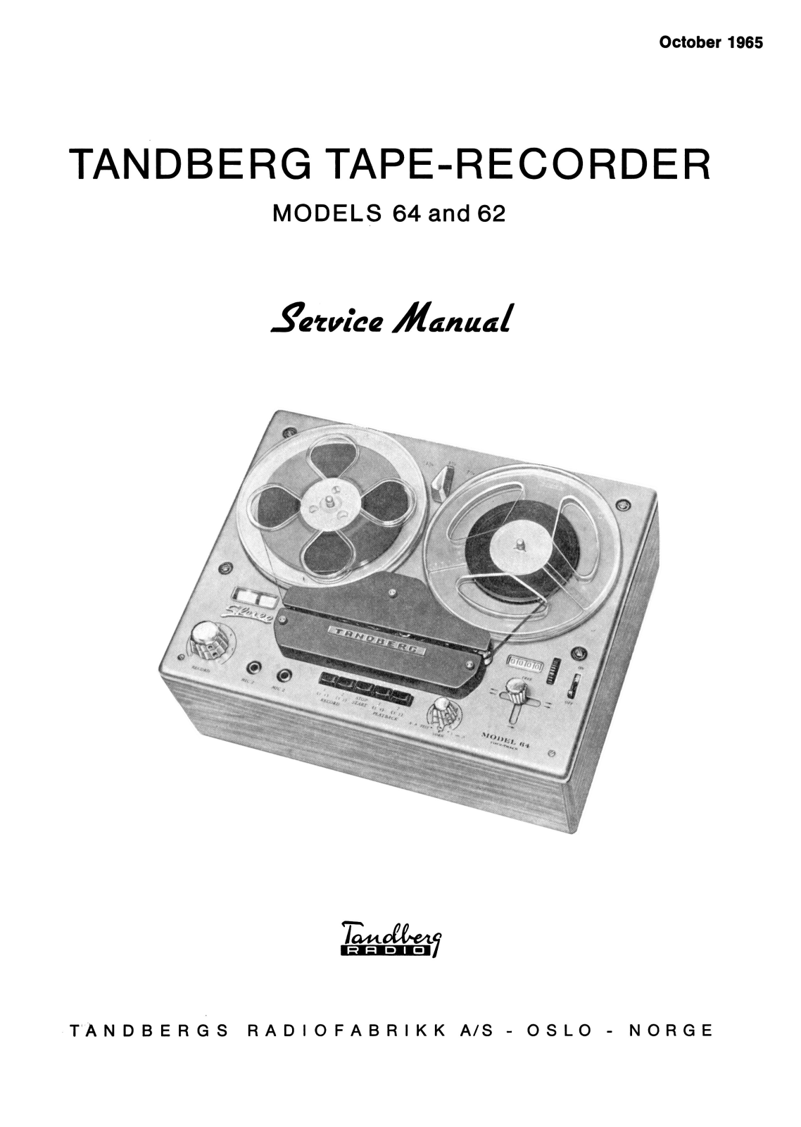 Tandberg 64 Service manual