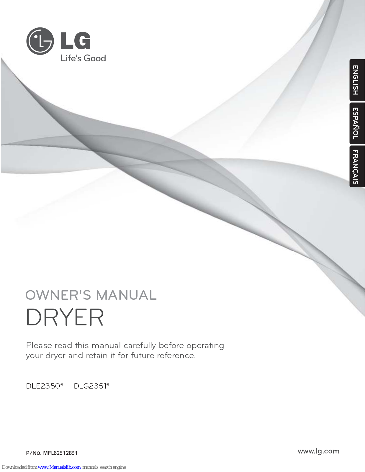 LG DLE2350 series, DLG2351 series Owner's Manual