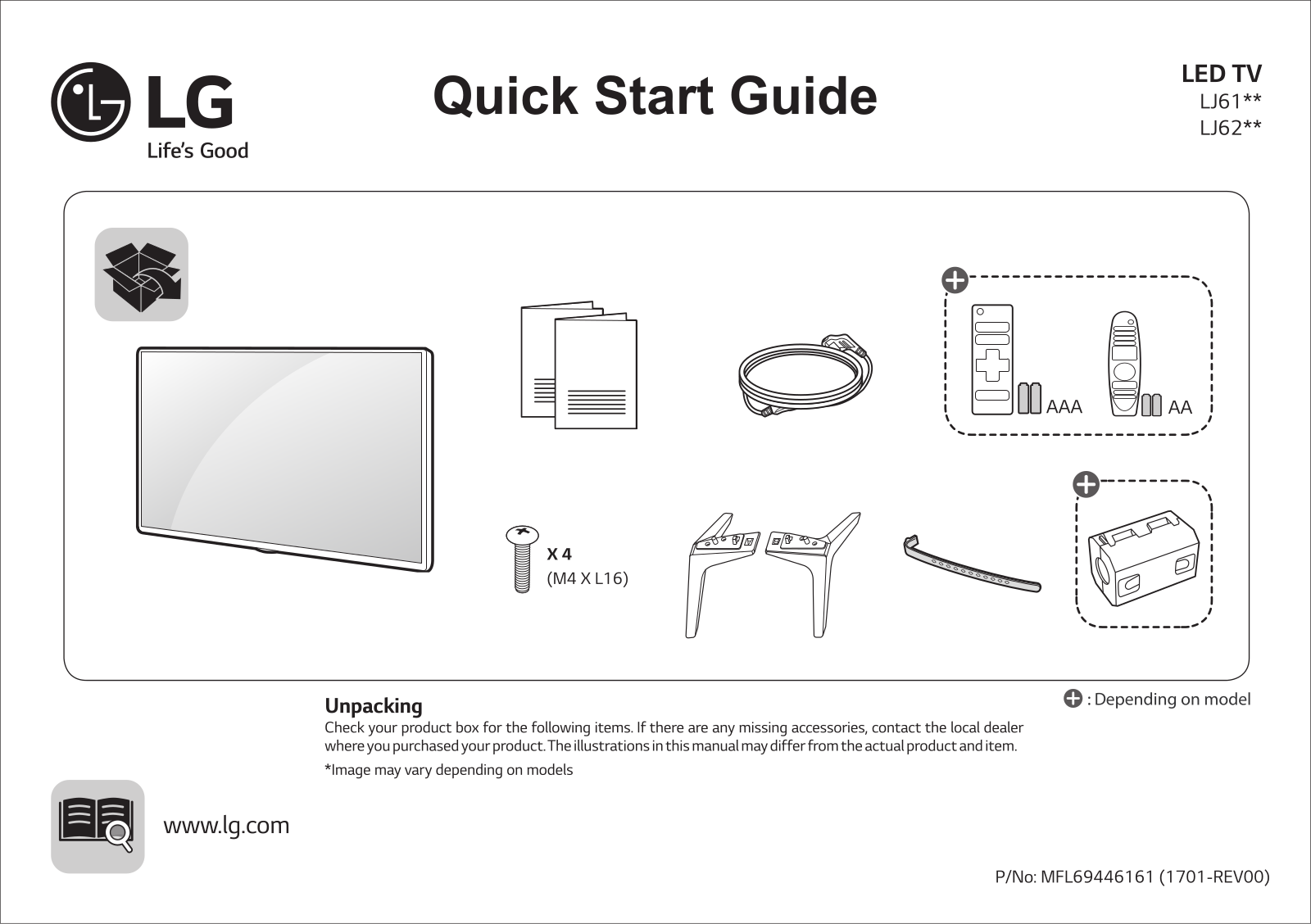 LG 43LJ617T, 49LJ617T QUICK SETUP GUIDE