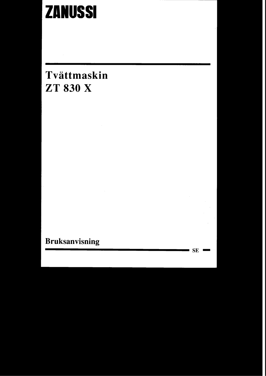 Zanussi ZT830X User Manual