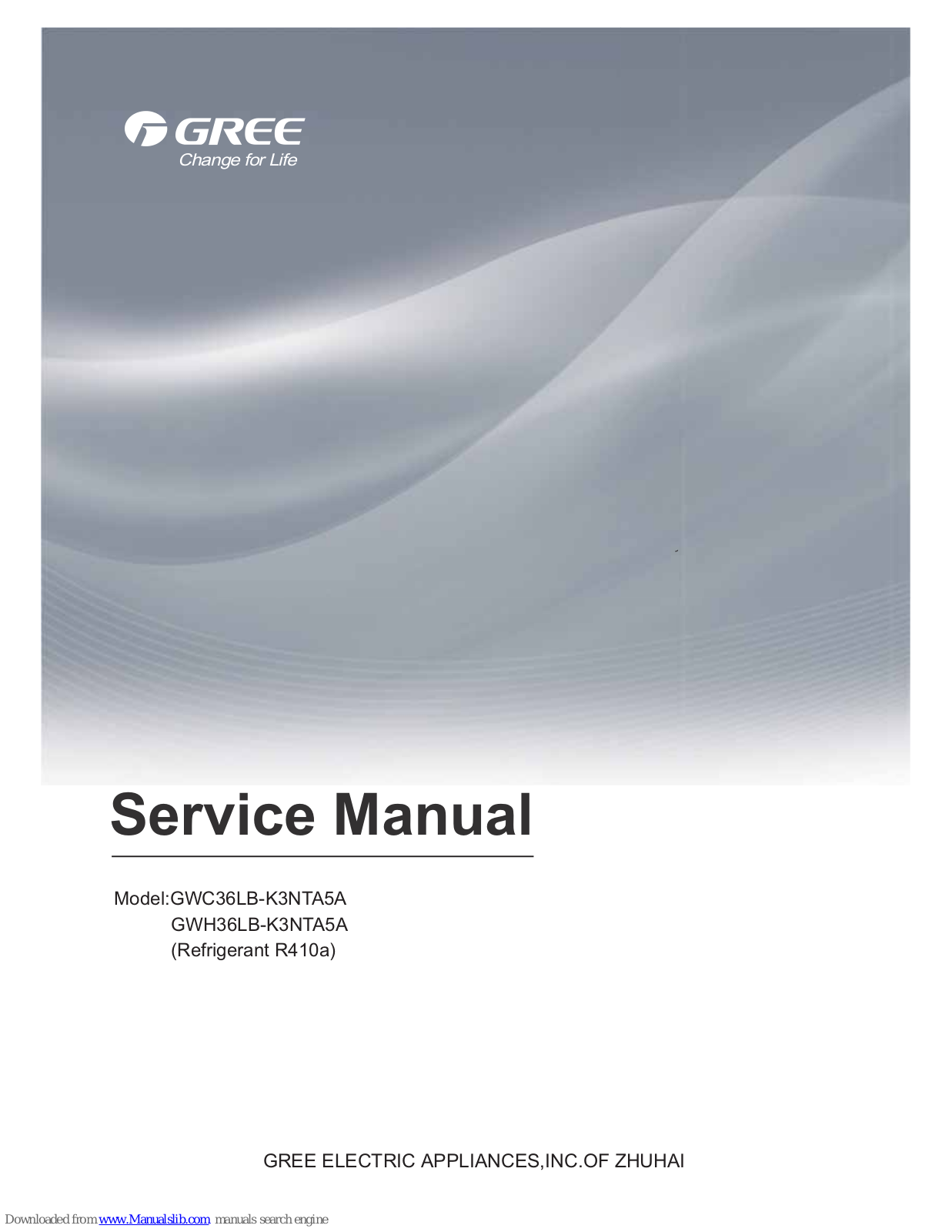 Gree GWC36LB-K3NTA5A, GWH36LB-K3NTA5A Service Manual