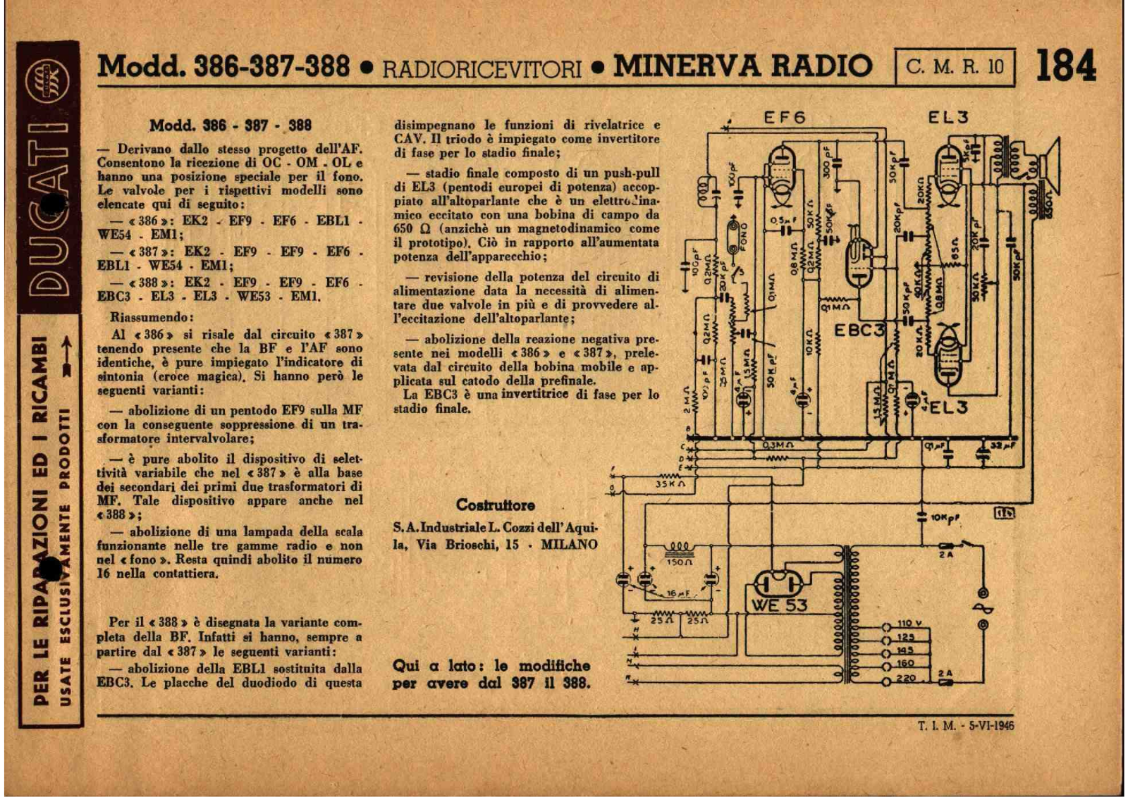 Minerva 386, 387, 388 schematic