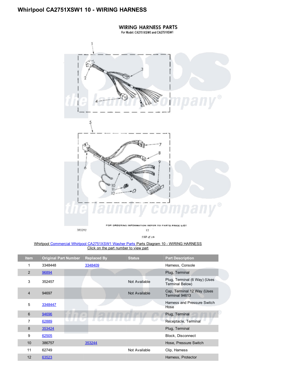 Whirlpool CA2751XSW1 Parts Diagram