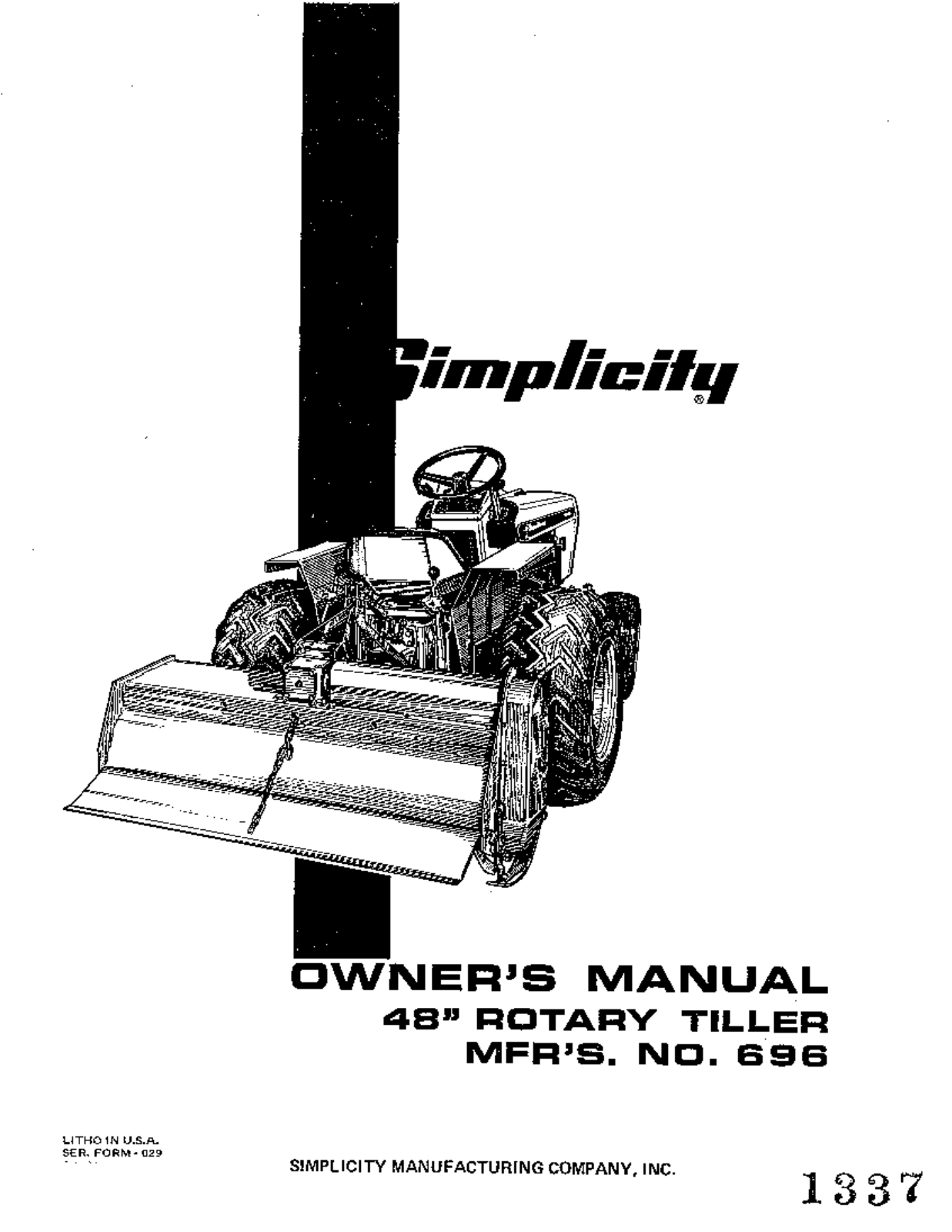 Simplicity 696 User Manual