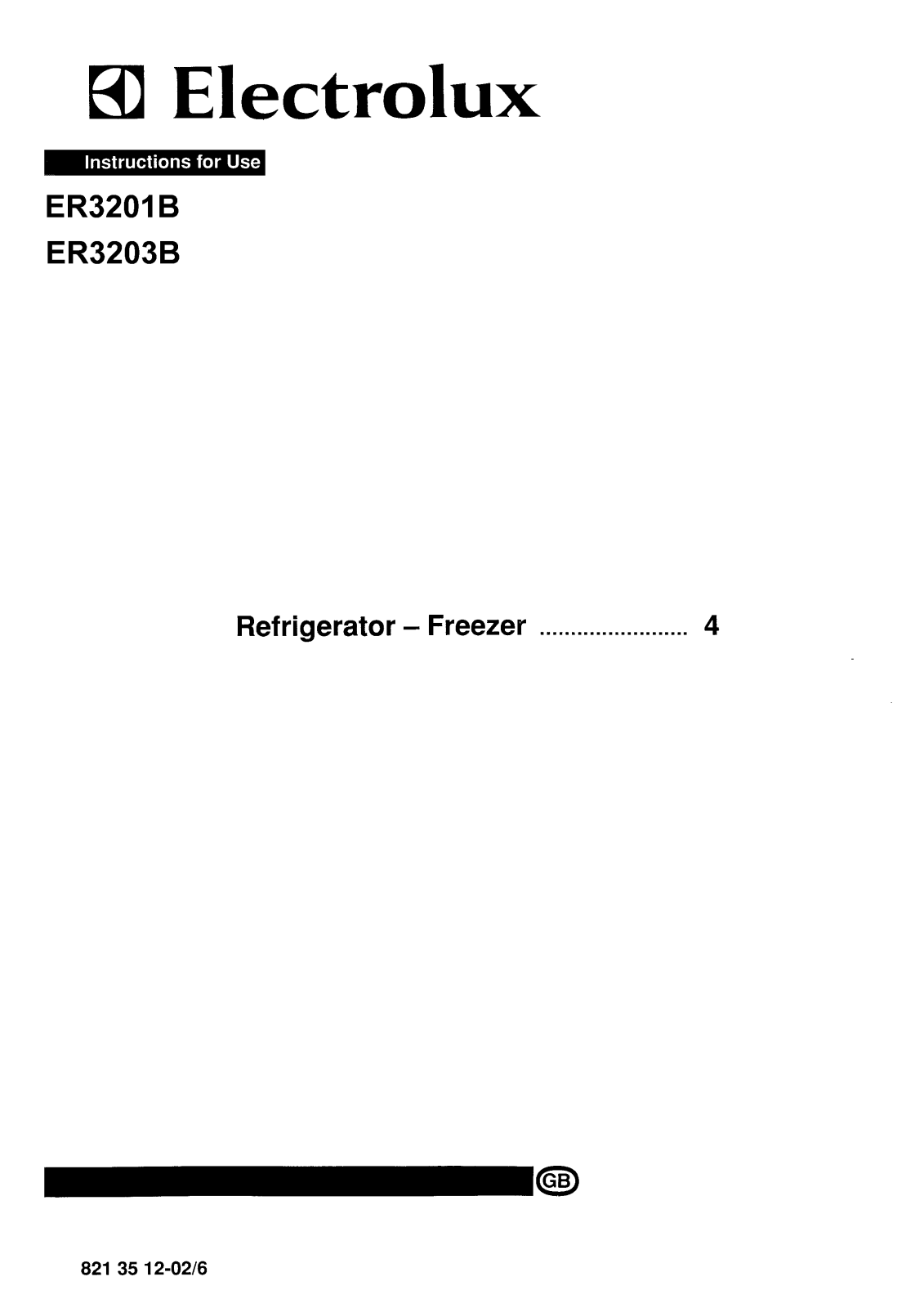 Electrolux ER3201B, ER3203B User Manual