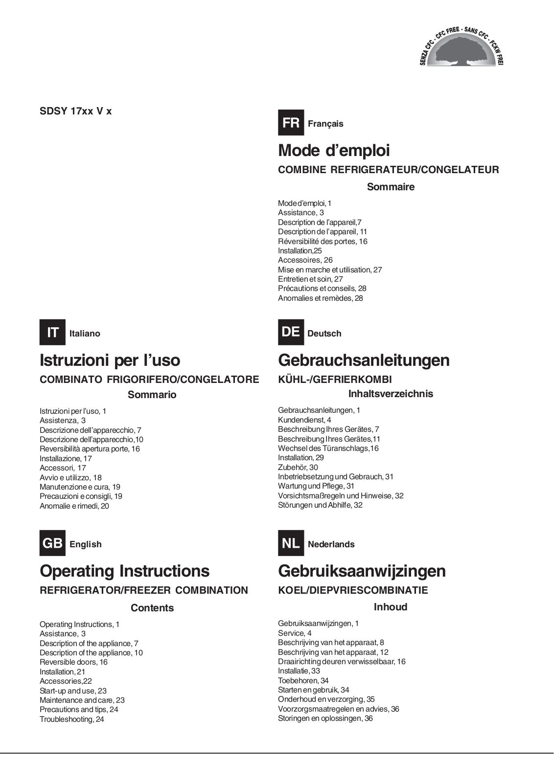 HOTPOINT/ARISTON SDSY 1722 V J User Manual