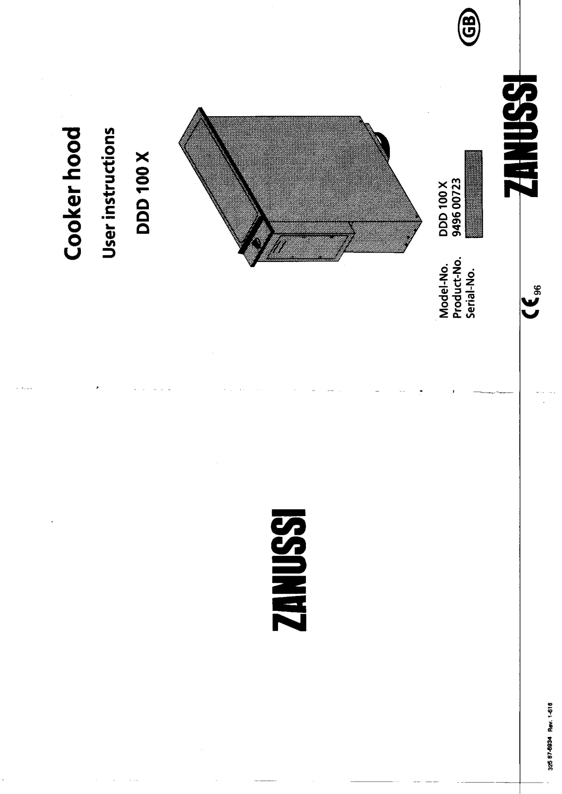 Zanussi DDD100X User Manual