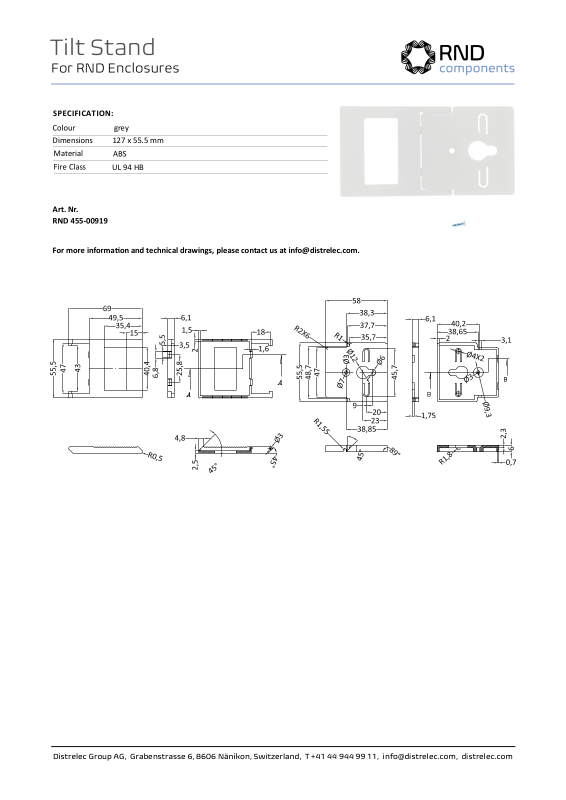 RND COMPONENTS RND 455-00919 Datasheet