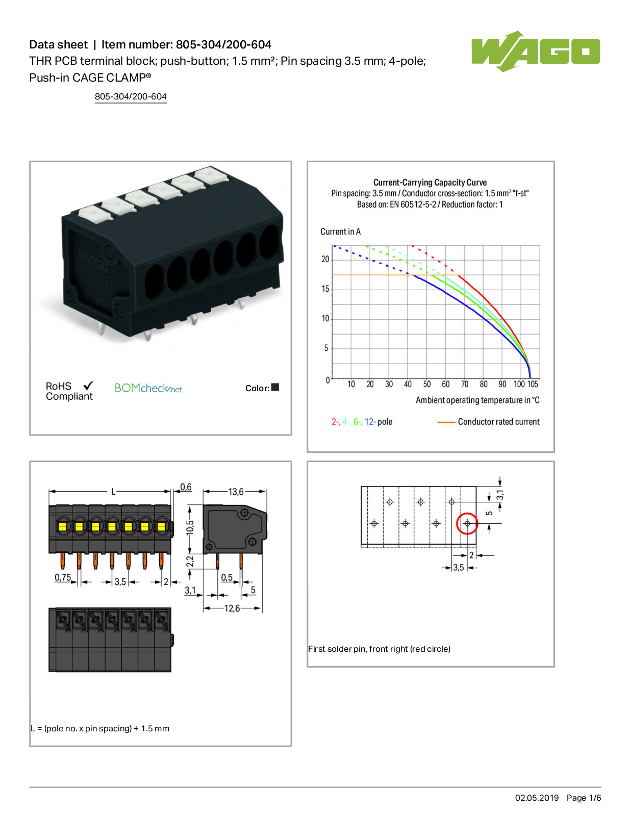 Wago 805-304/200-604 Data Sheet