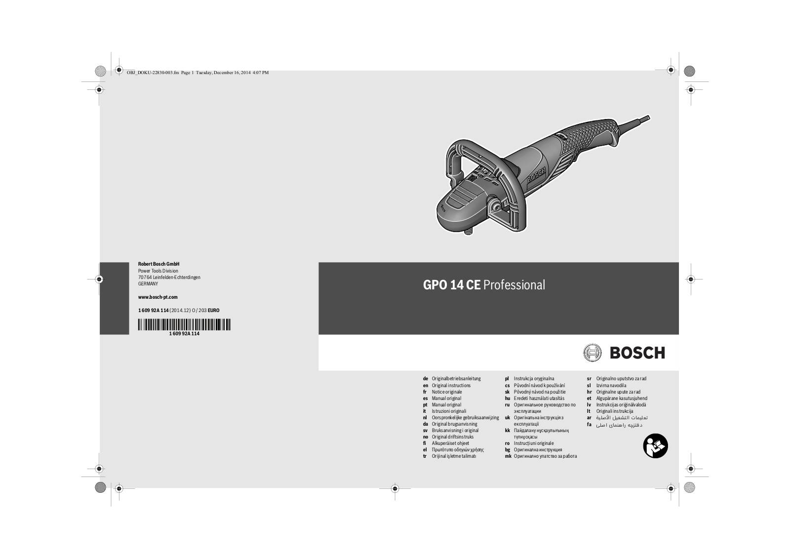 Bosch GPO 14 CE Professional User manual