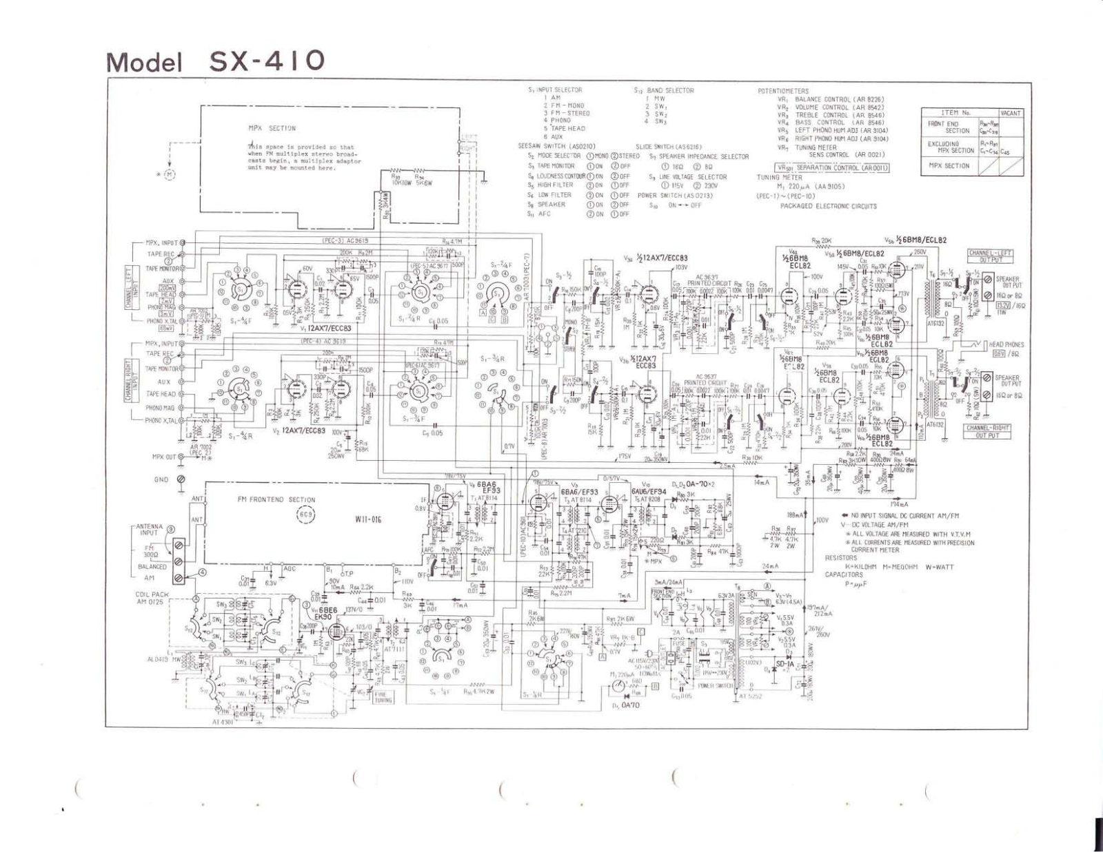 Pioneer SX-410 Schematic