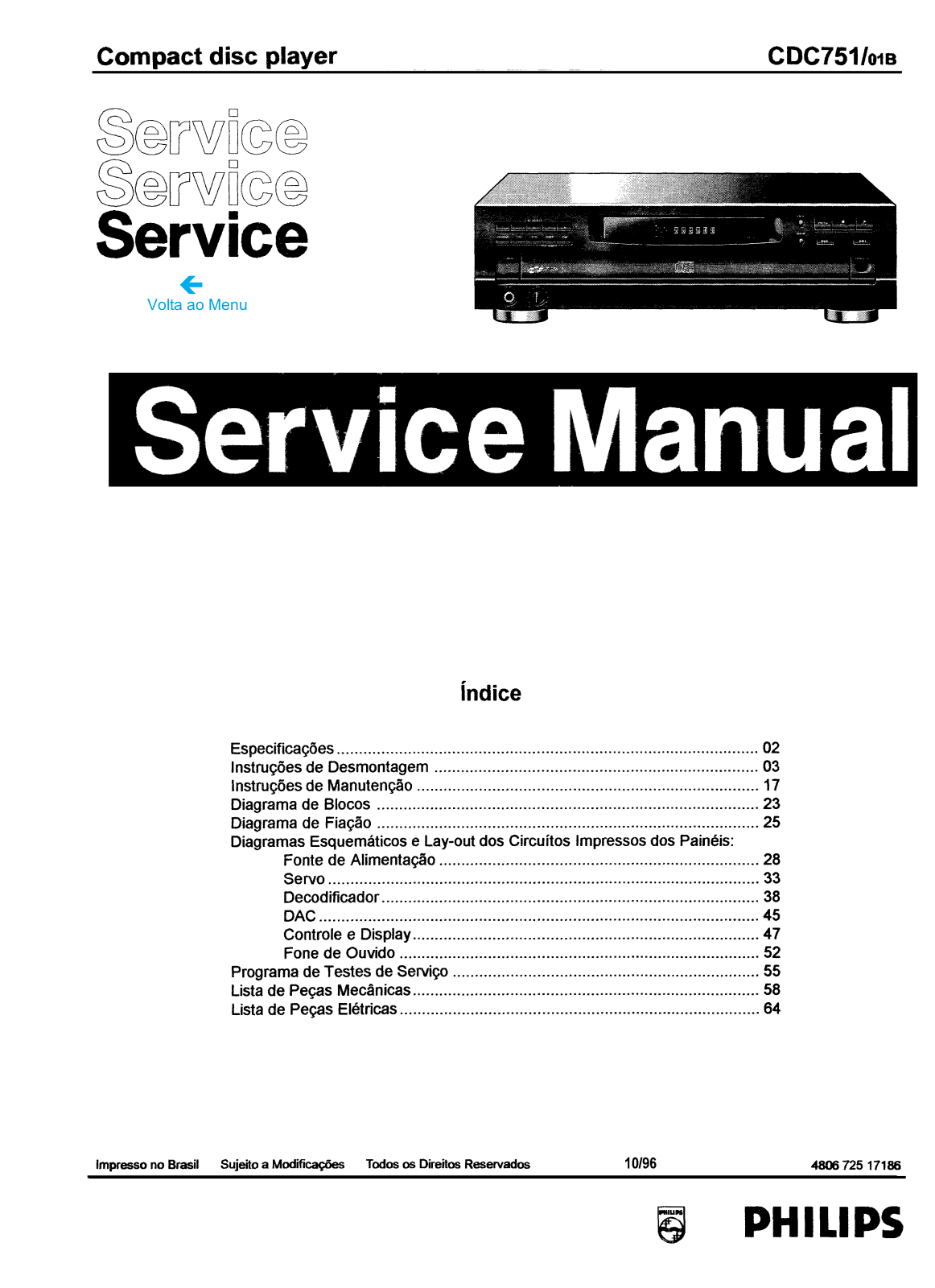 Philips CDC-751 Service manual