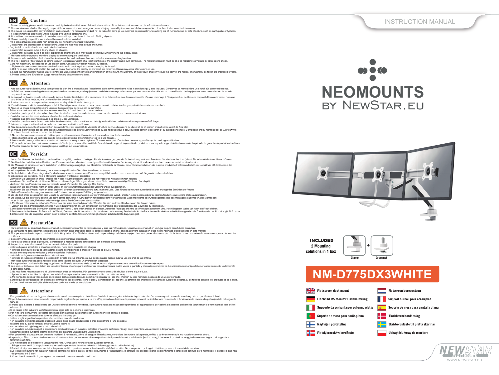 Newstar NM-D775DX3WHITE User Manual