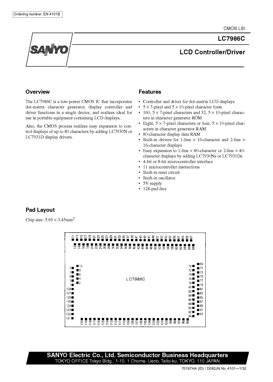 SANYO LC7986C Datasheet