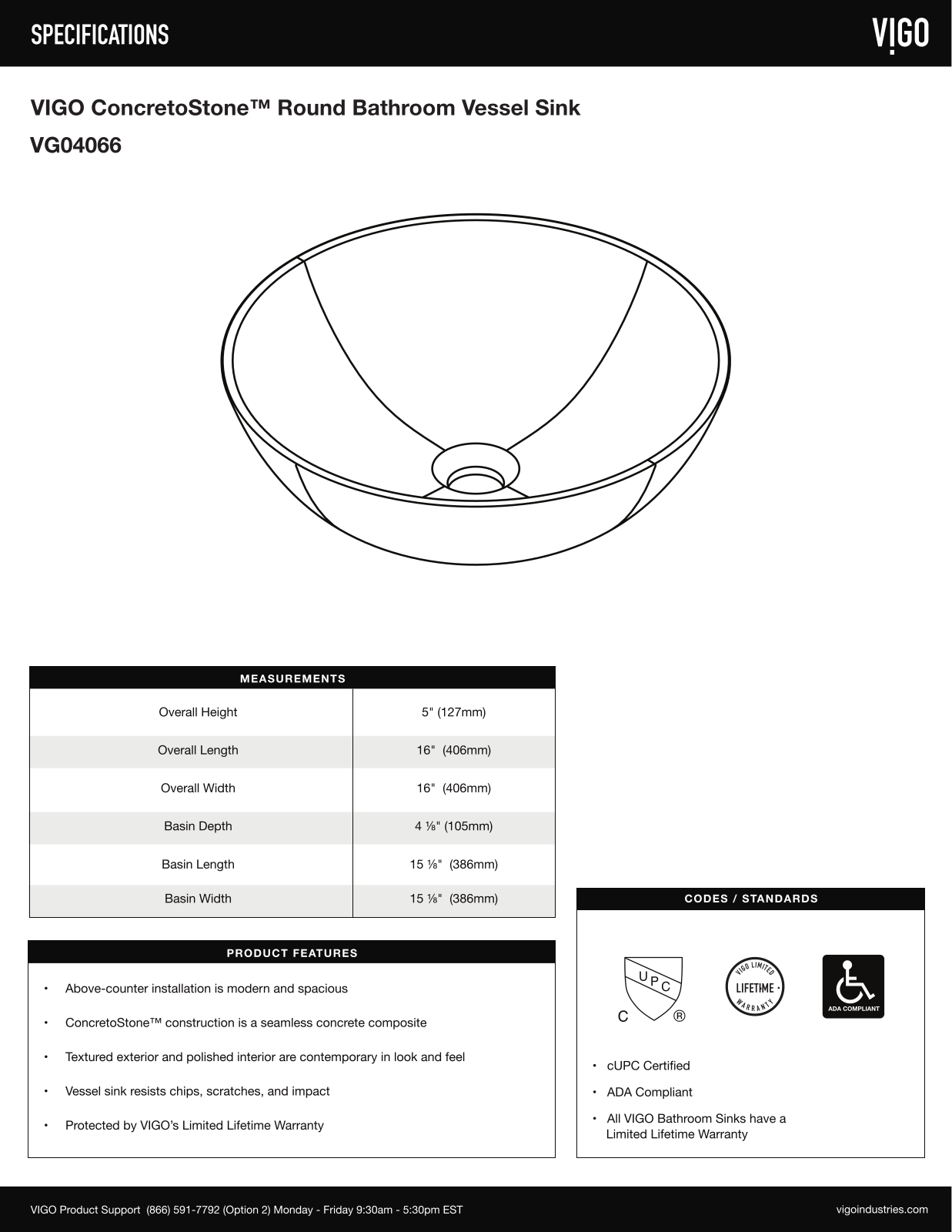 VIGO VGU11236 Specifications - ManualMachine.com