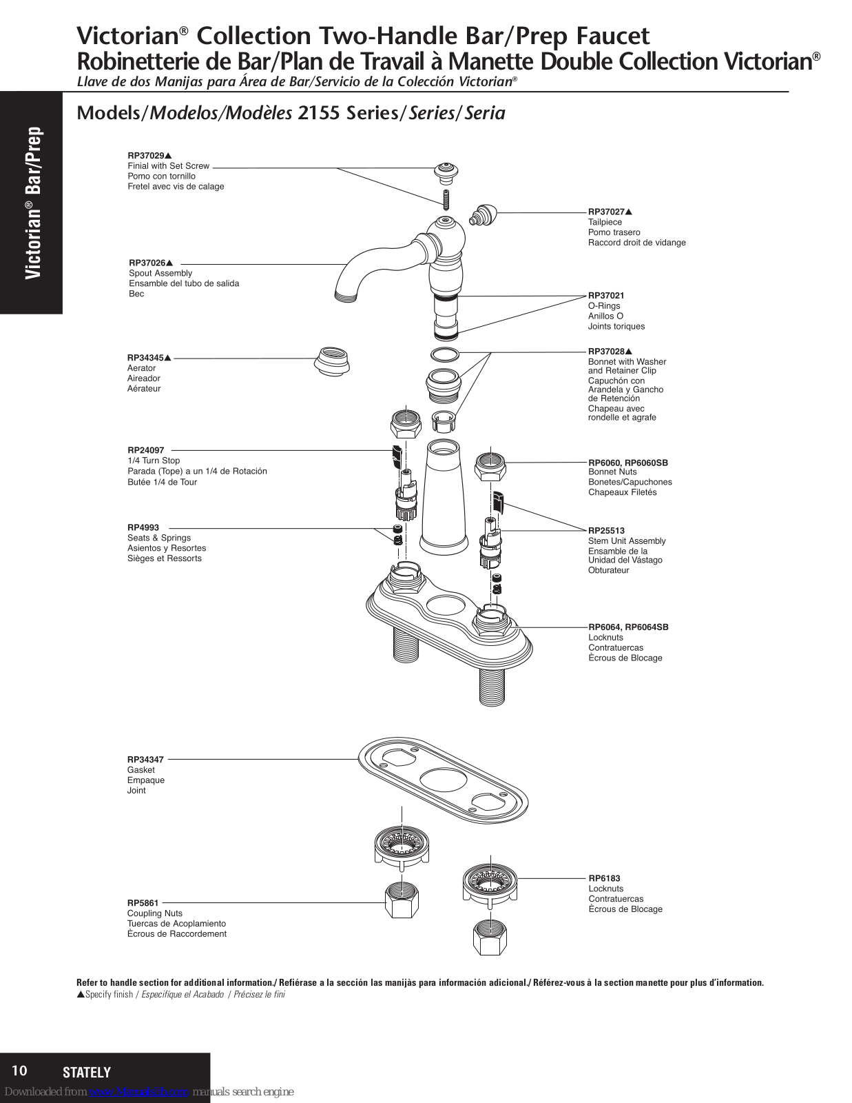 Delta Victorian 2155 Series Parts Manual