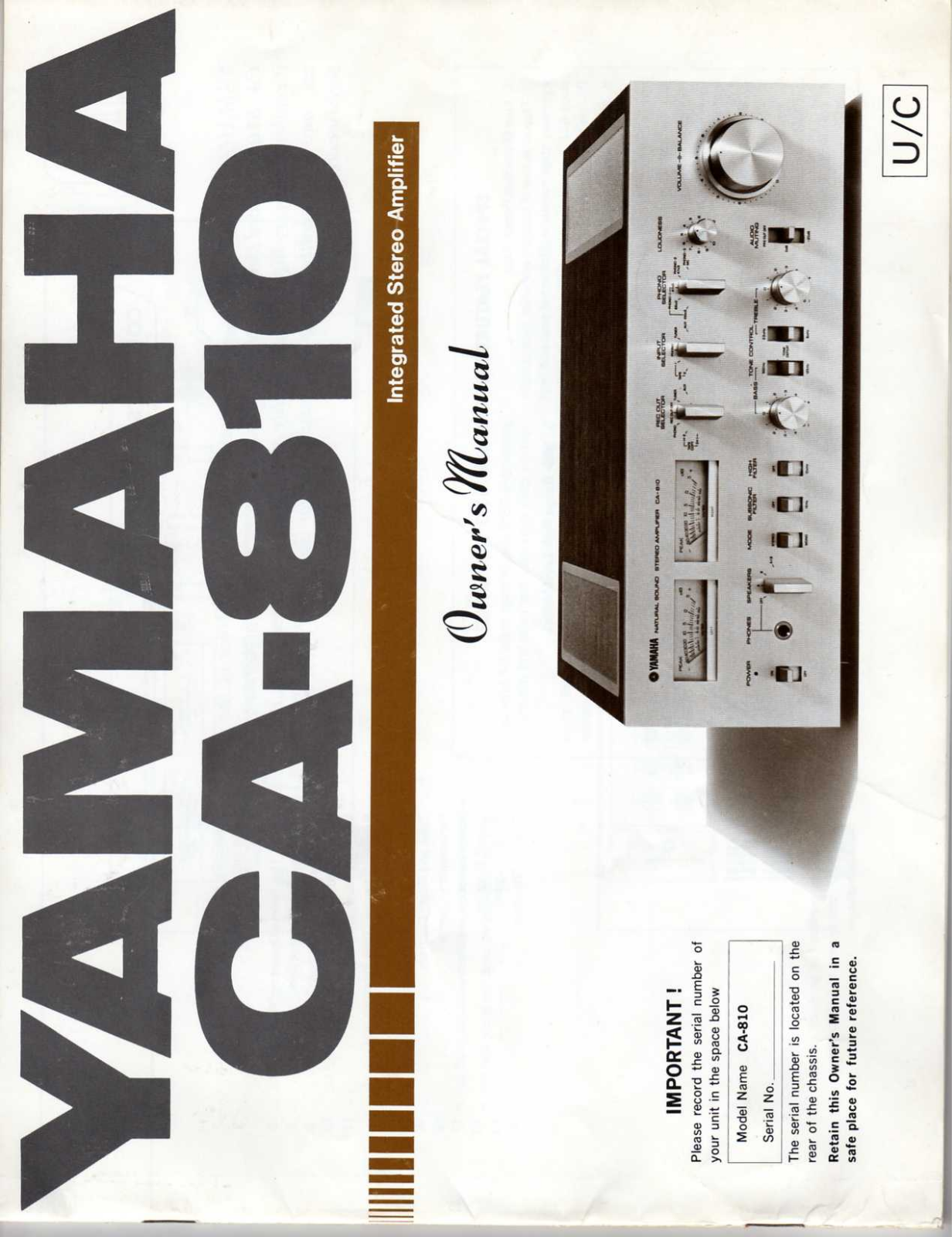 Yamaha CA-810 Owners manual