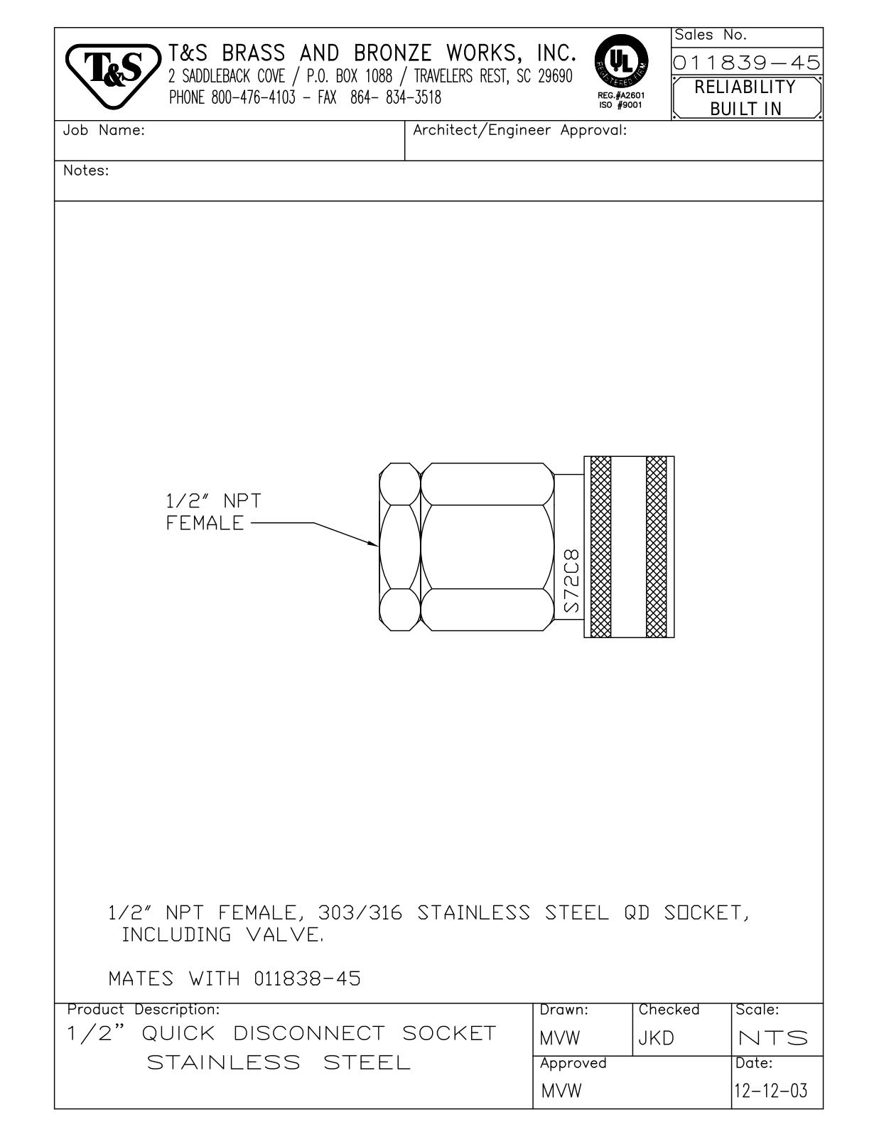 T&S Brass 011839-45 User Manual