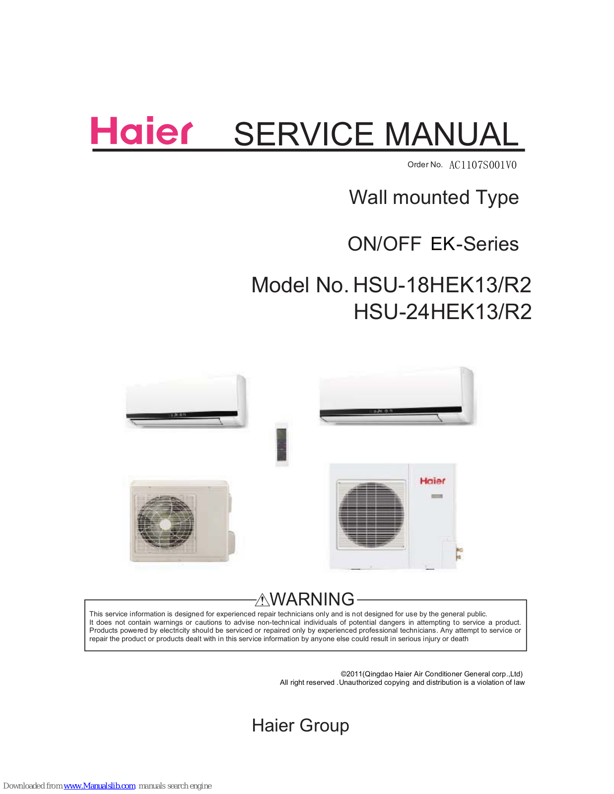 Haier HSU18XH7-G Service Manual