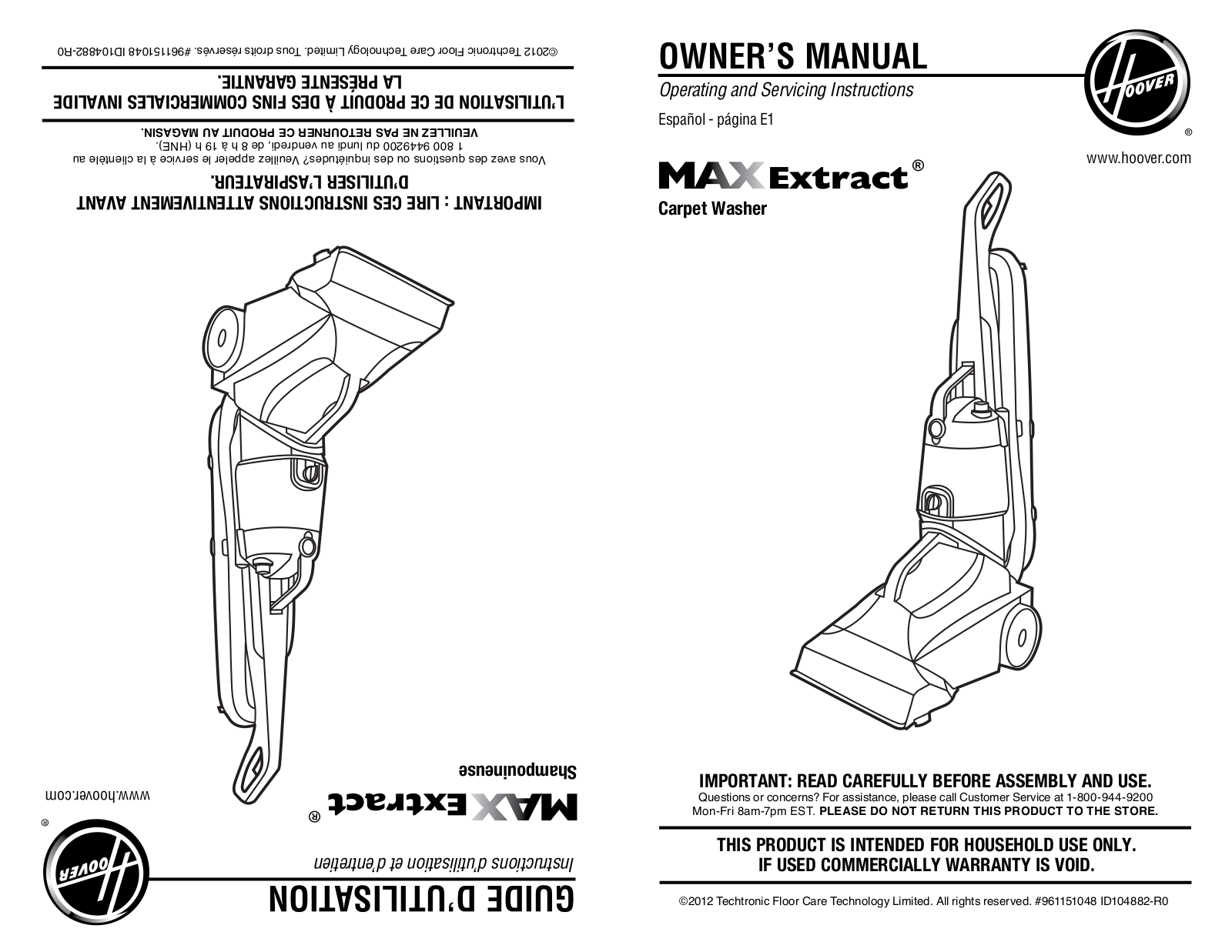 Hoover FH50221, FH50225 Owners Manual