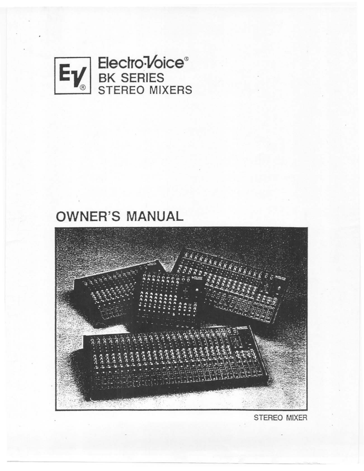 Electro-Voice BK Series User Manual