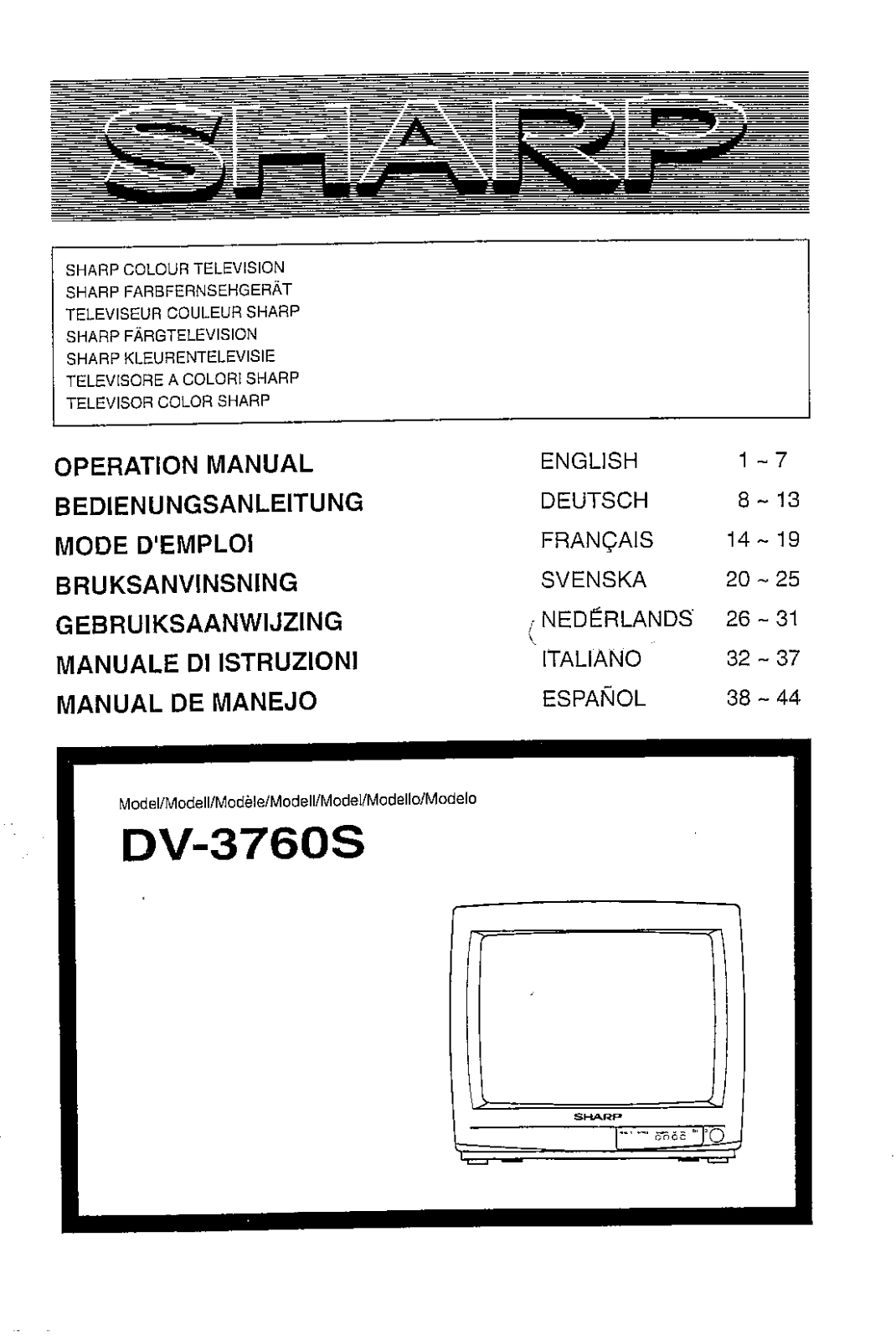 Sharp DV-3760S User Manual