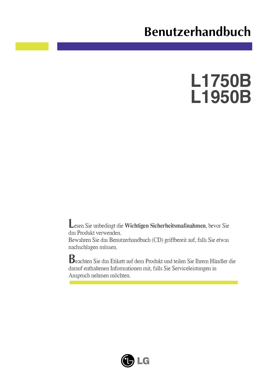 Lg L1750B, L1950B User Manual