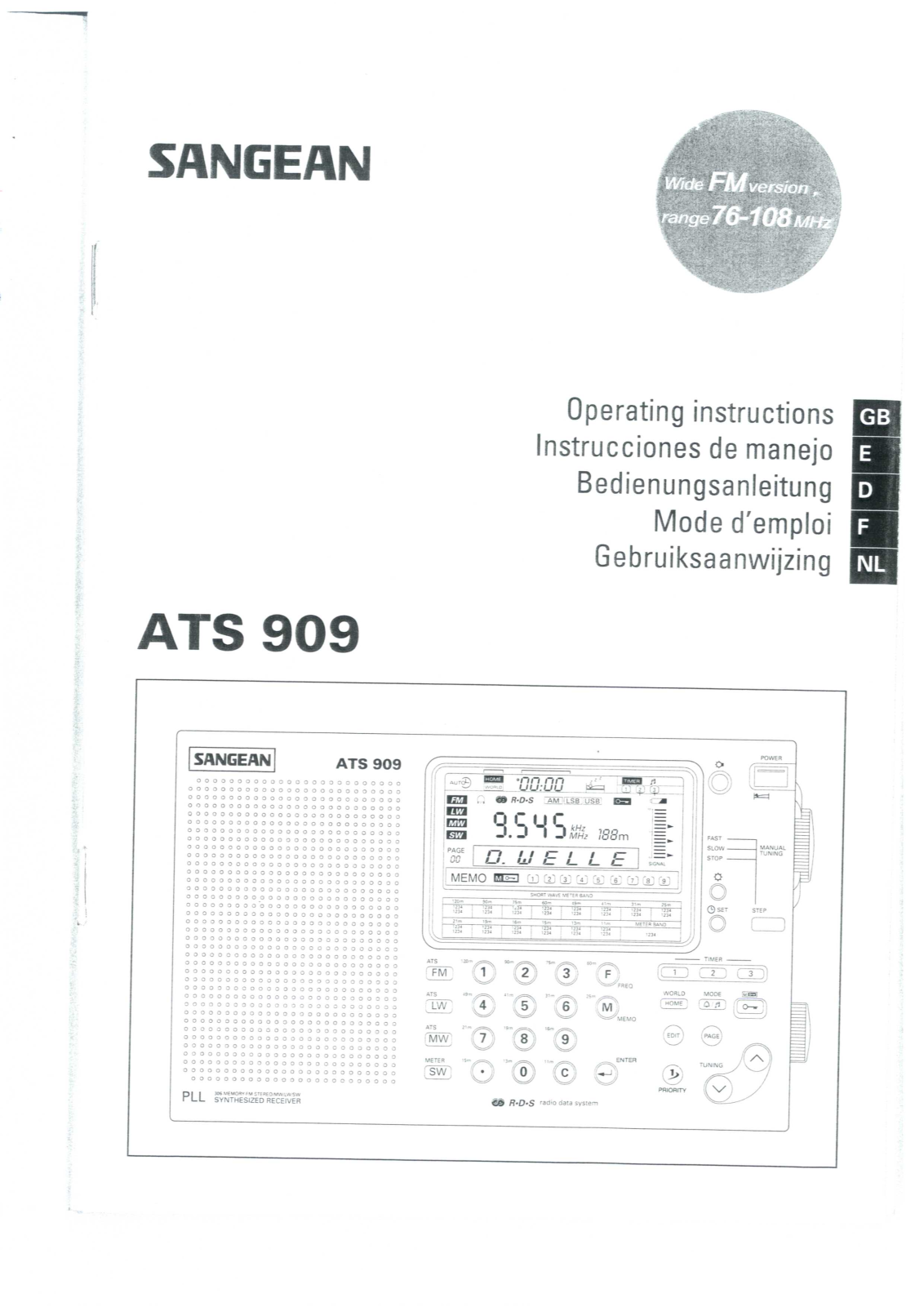 Sangean ATS-909 Instruction Manual