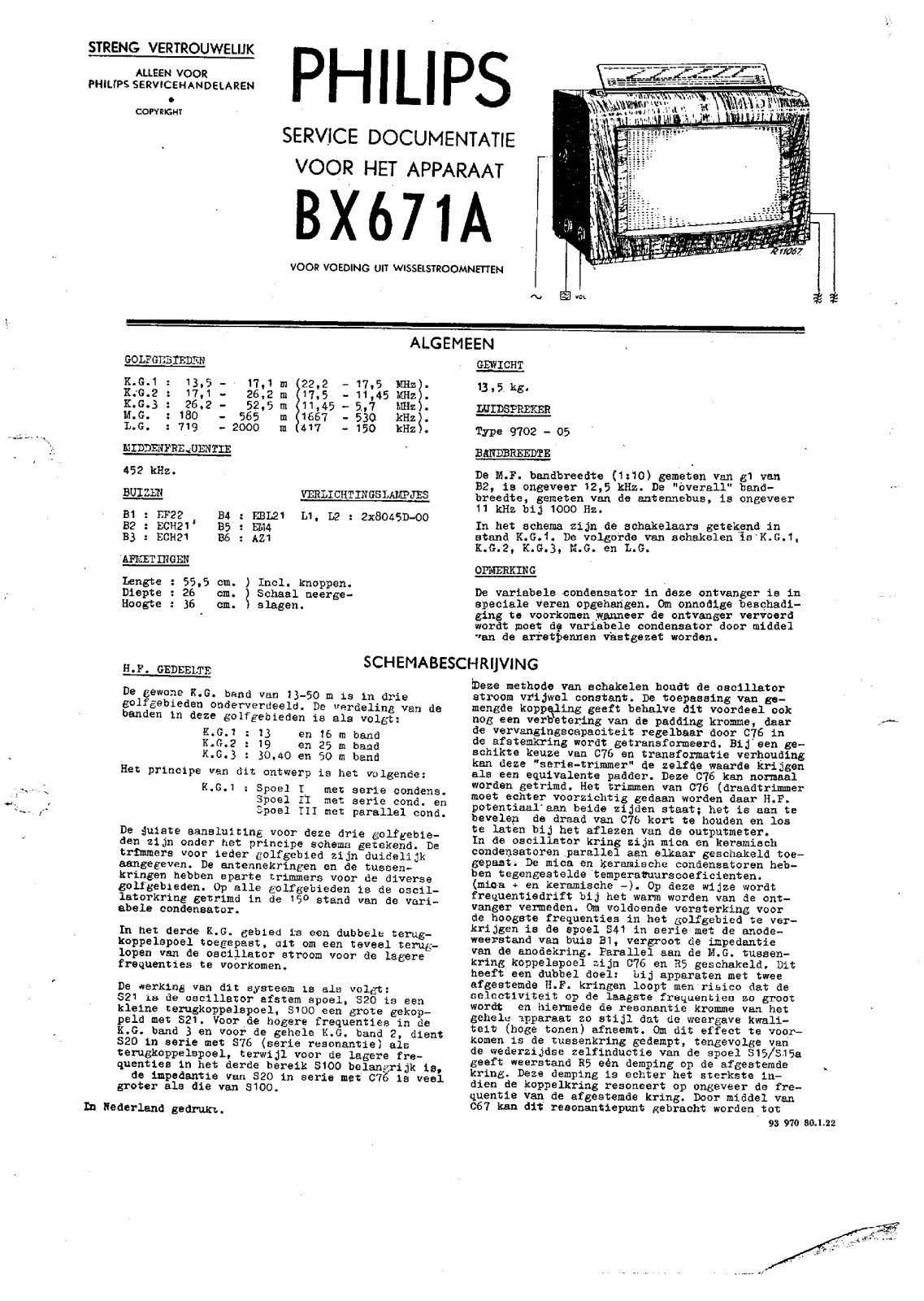 Philips BX671A Schematic