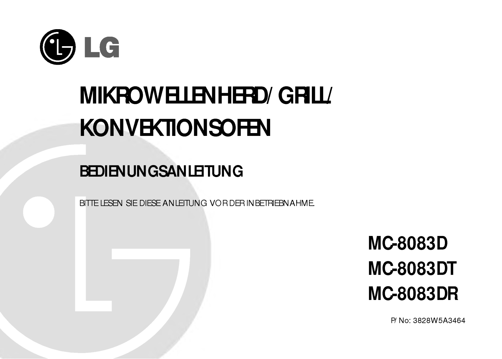 Lg MC-8083D, MC-8083DT, MC-8083DR User Manual