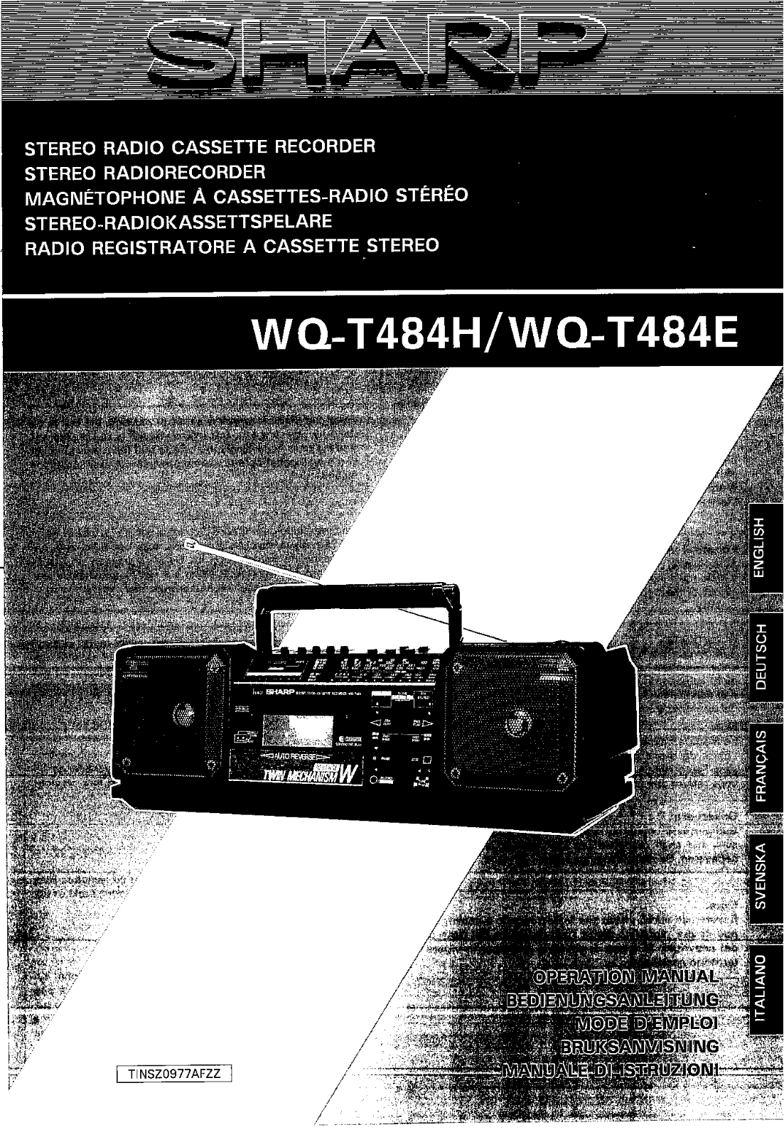 Sharp WQ-T484E, WQ-T484H User Manual