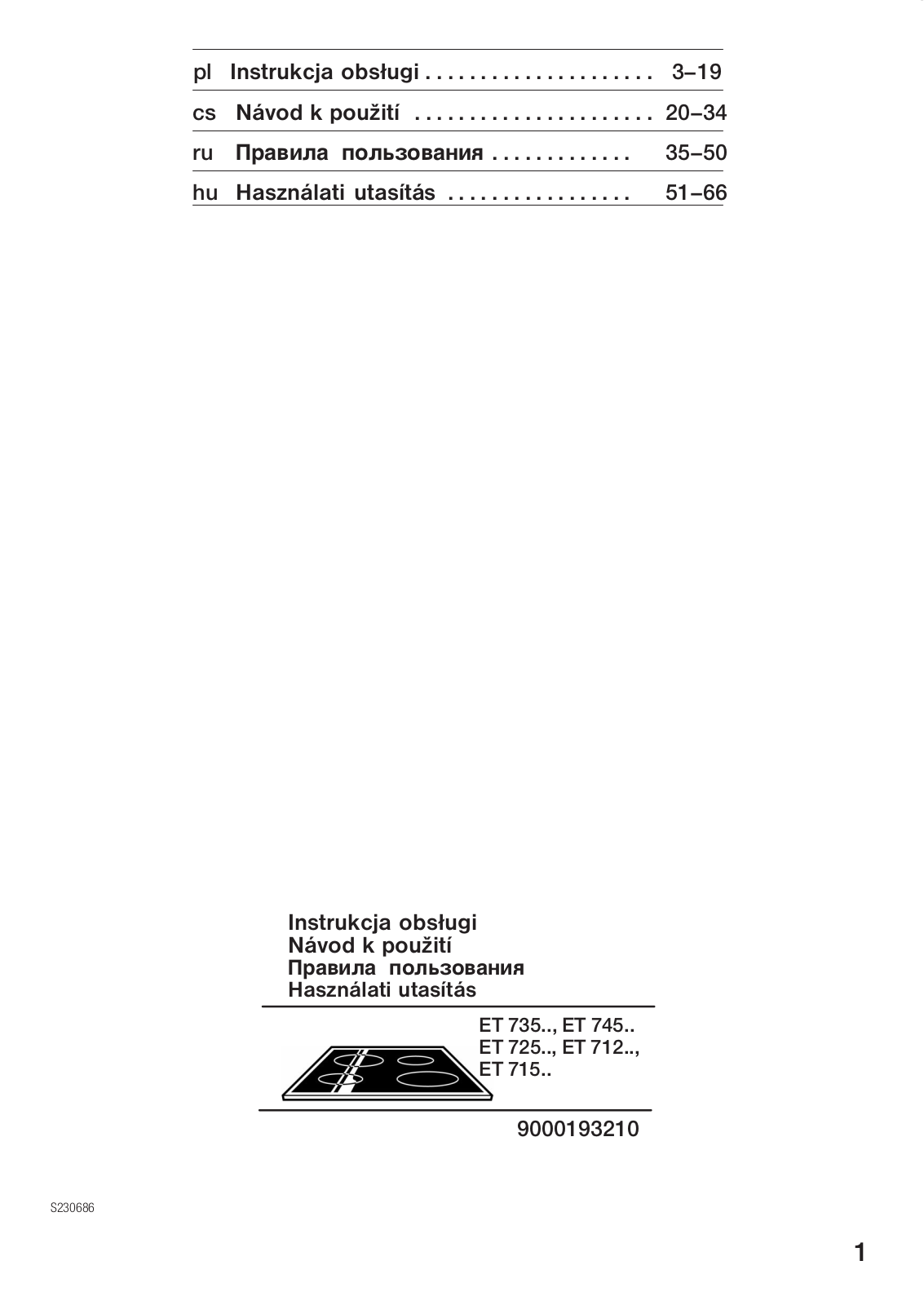 Siemens ET735701 User Manual