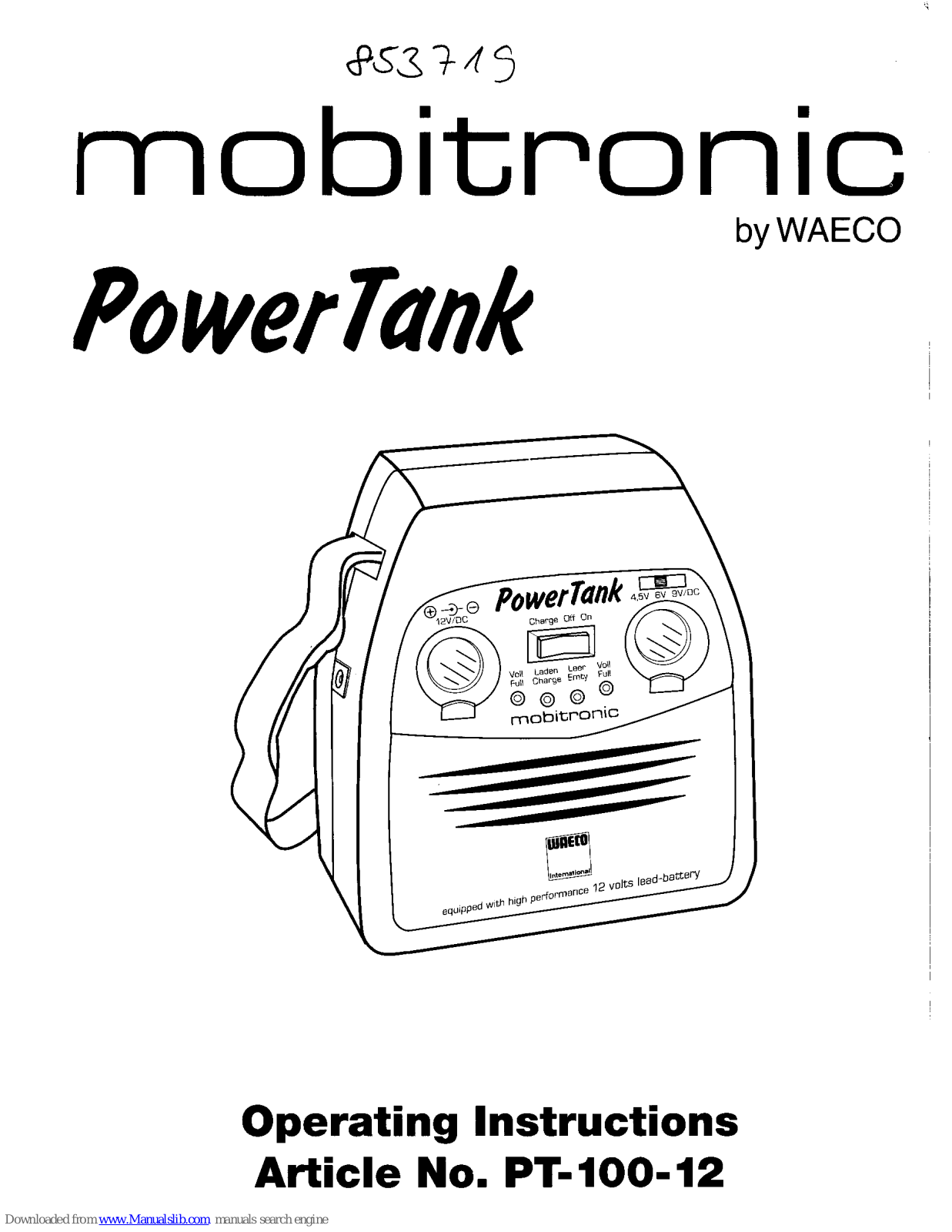 Mobitronic PowerTank Operating Instructions Manual