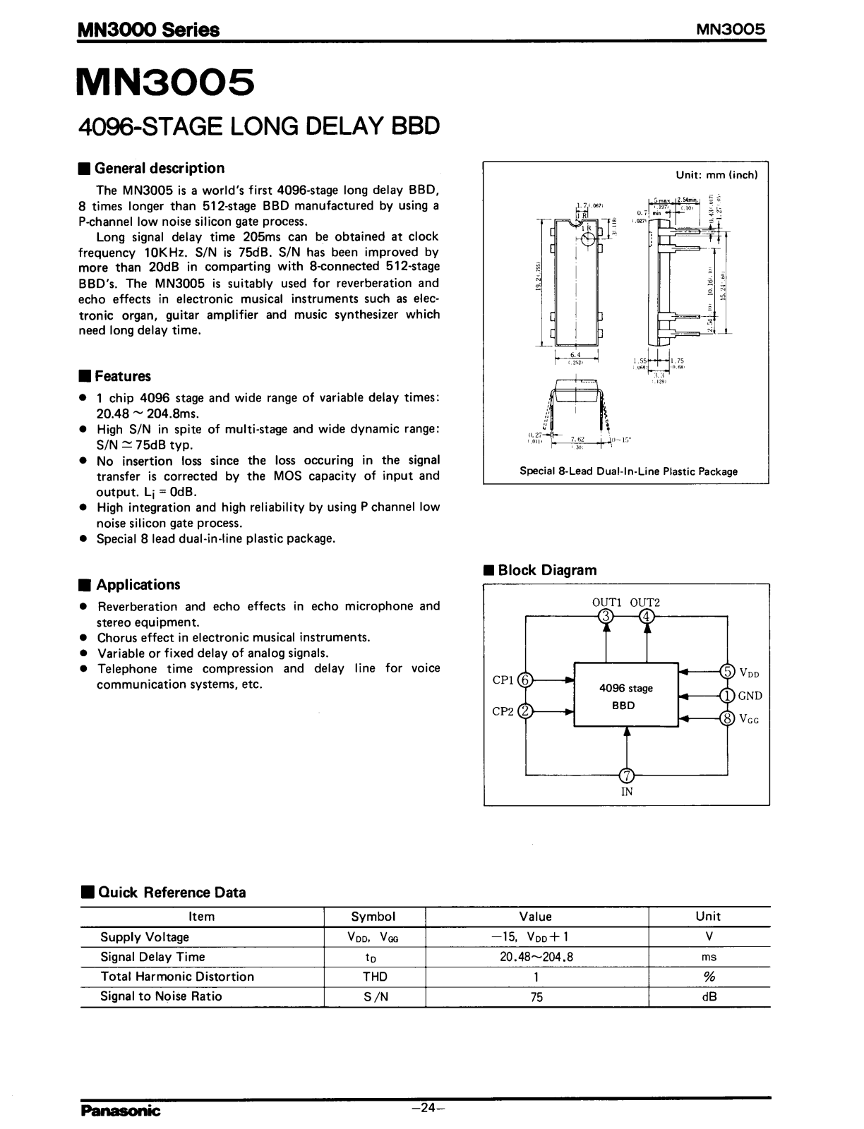 Datasheet MN3005 Specification - ManualMachine.com