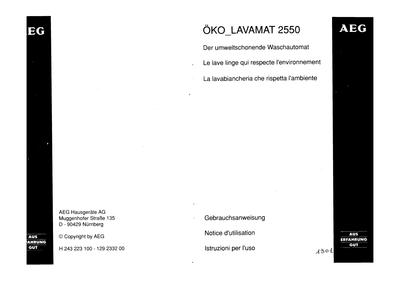 AEG LAVAMAT2550 User Manual