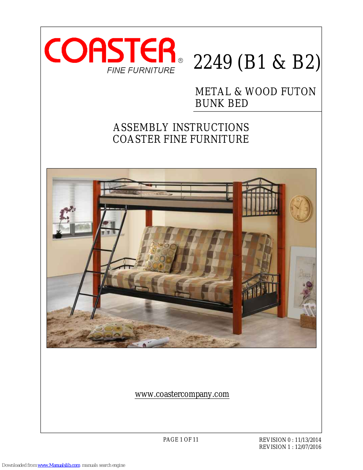 Coaster 2249 Assembly Instructions Manual