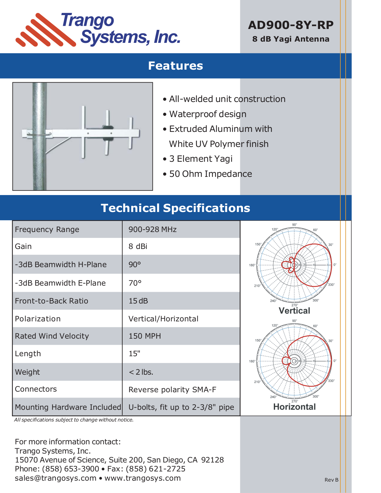 Trango Broadband AD900-8Y-RP User Manual