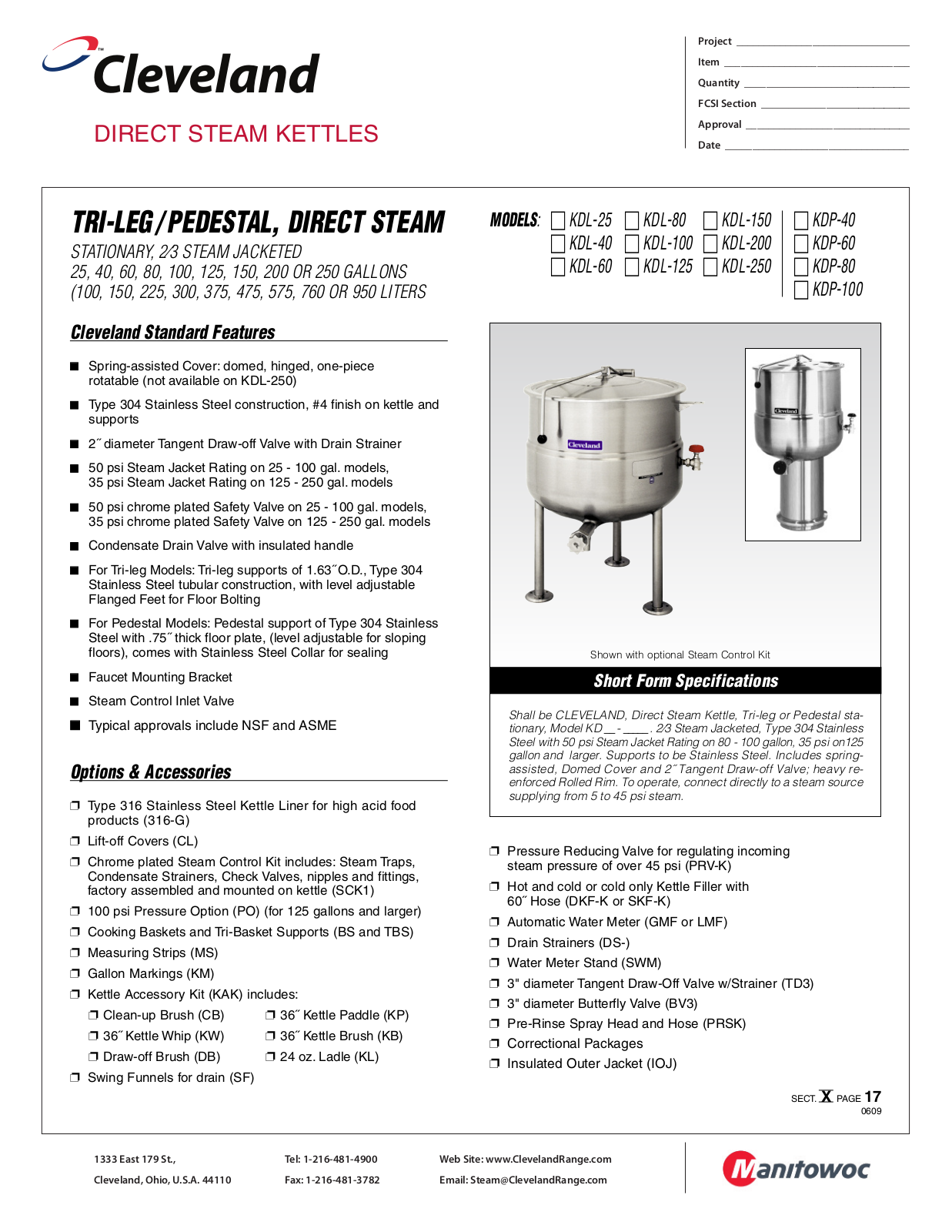 Cleveland KDL-100 User Manual